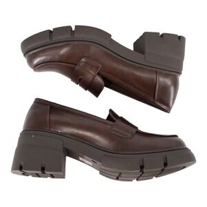 G.C. Shoes Vance Dark Brown Chunky Loafers 8 Lug Sole Penny Loafers New